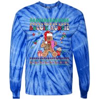 Bougie Auntie Cute Santa Cookie In Santa Hat Family Matching Gift Tie-Dye Long Sleeve Shirt