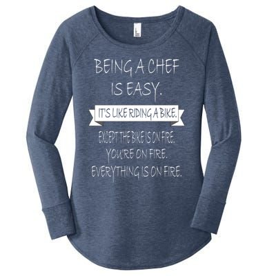 Being A Chef Is Easy Funny Restaurant Culinary Chef Cook Cool Gift Women's Perfect Tri Tunic Long Sleeve Shirt