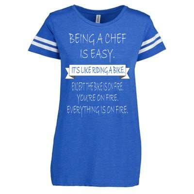 Being A Chef Is Easy Funny Restaurant Culinary Chef Cook Cool Gift Enza Ladies Jersey Football T-Shirt