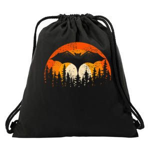 Bats Are Cool Lovely Bat Sunset School Summer Break Drawstring Bag