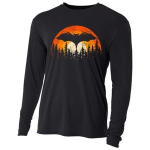 Bats Are Cool Lovely Bat Sunset School Summer Break Cooling Performance Long Sleeve Crew