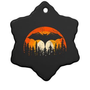 Bats Are Cool Lovely Bat Sunset School Summer Break Ceramic Star Ornament