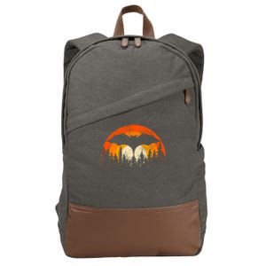 Bats Are Cool Lovely Bat Sunset School Summer Break Cotton Canvas Backpack