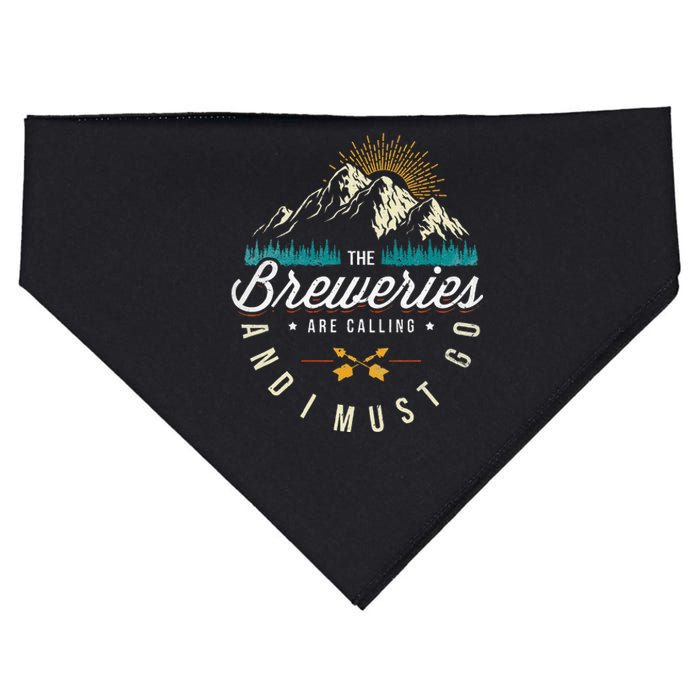 Breweries Are Calling And I Must Go Home Beer Brewers USA-Made Doggie Bandana