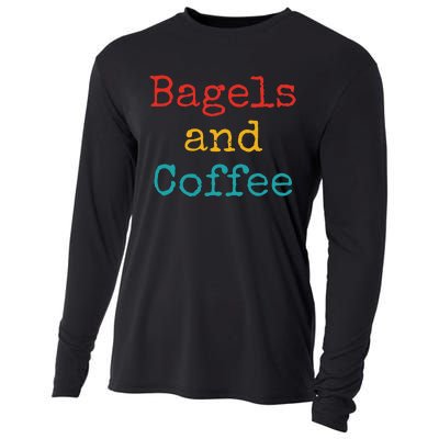 Bagels And Coffee Funny Cooling Performance Long Sleeve Crew