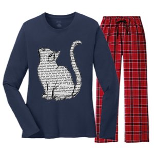 Books And Cats And Books And Cats Women's Long Sleeve Flannel Pajama Set 