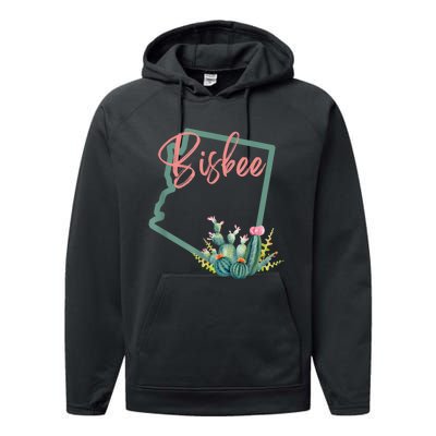 Bisbee Arizona Cacti State Souvenir Performance Fleece Hoodie