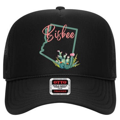 Bisbee Arizona Cacti State Souvenir High Crown Mesh Back Trucker Hat