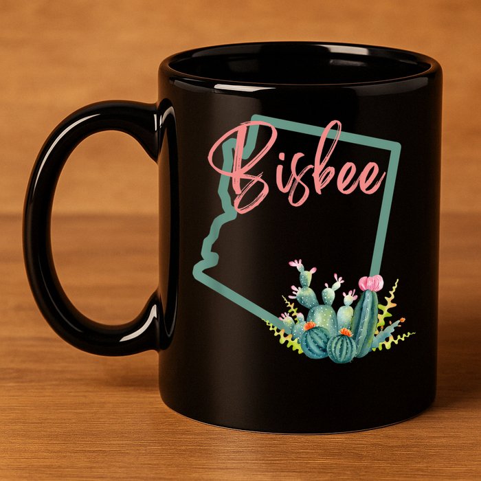 Bisbee Arizona Cacti State Souvenir 11oz C Handle Ceramic Mug