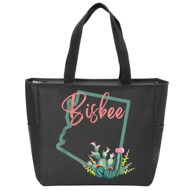 Bisbee Arizona Cacti State Souvenir Zip Tote Bag