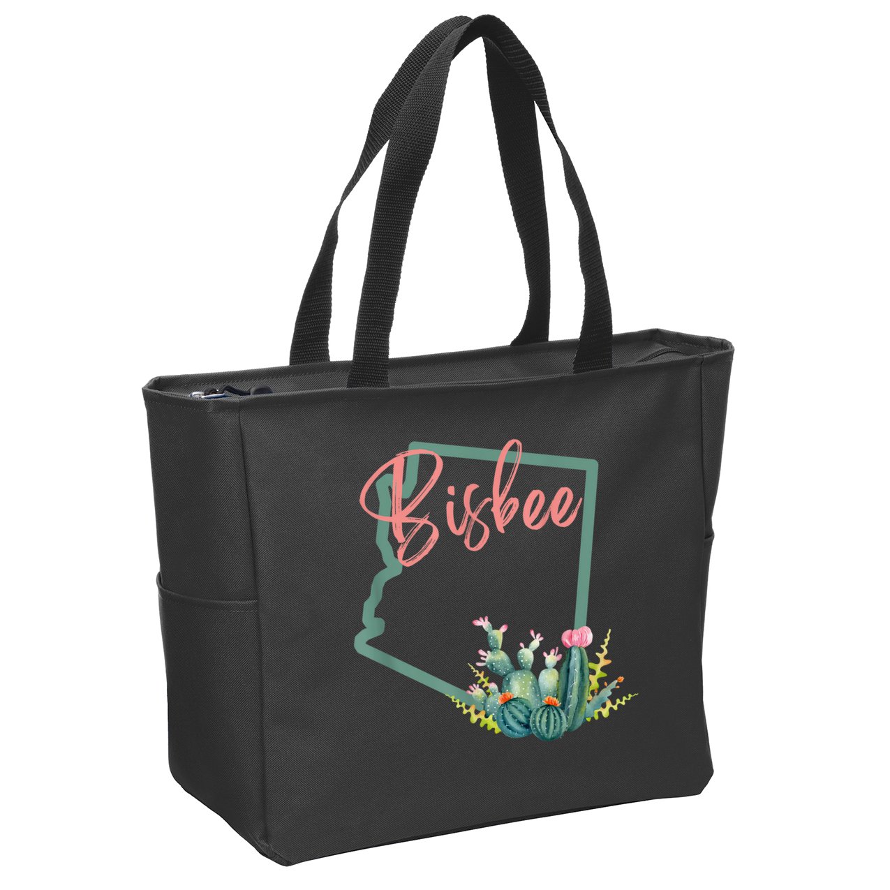 Bisbee Arizona Cacti State Souvenir Zip Tote Bag