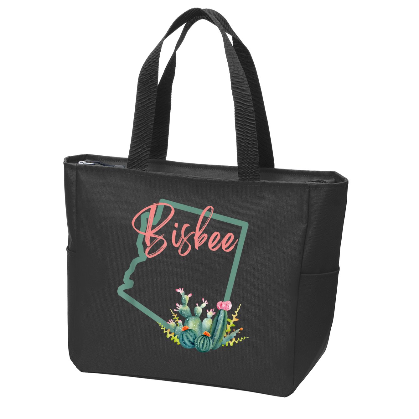 Bisbee Arizona Cacti State Souvenir Zip Tote Bag