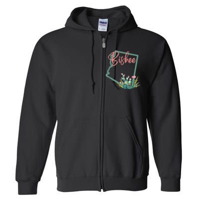 Bisbee Arizona Cacti State Souvenir Full Zip Hoodie