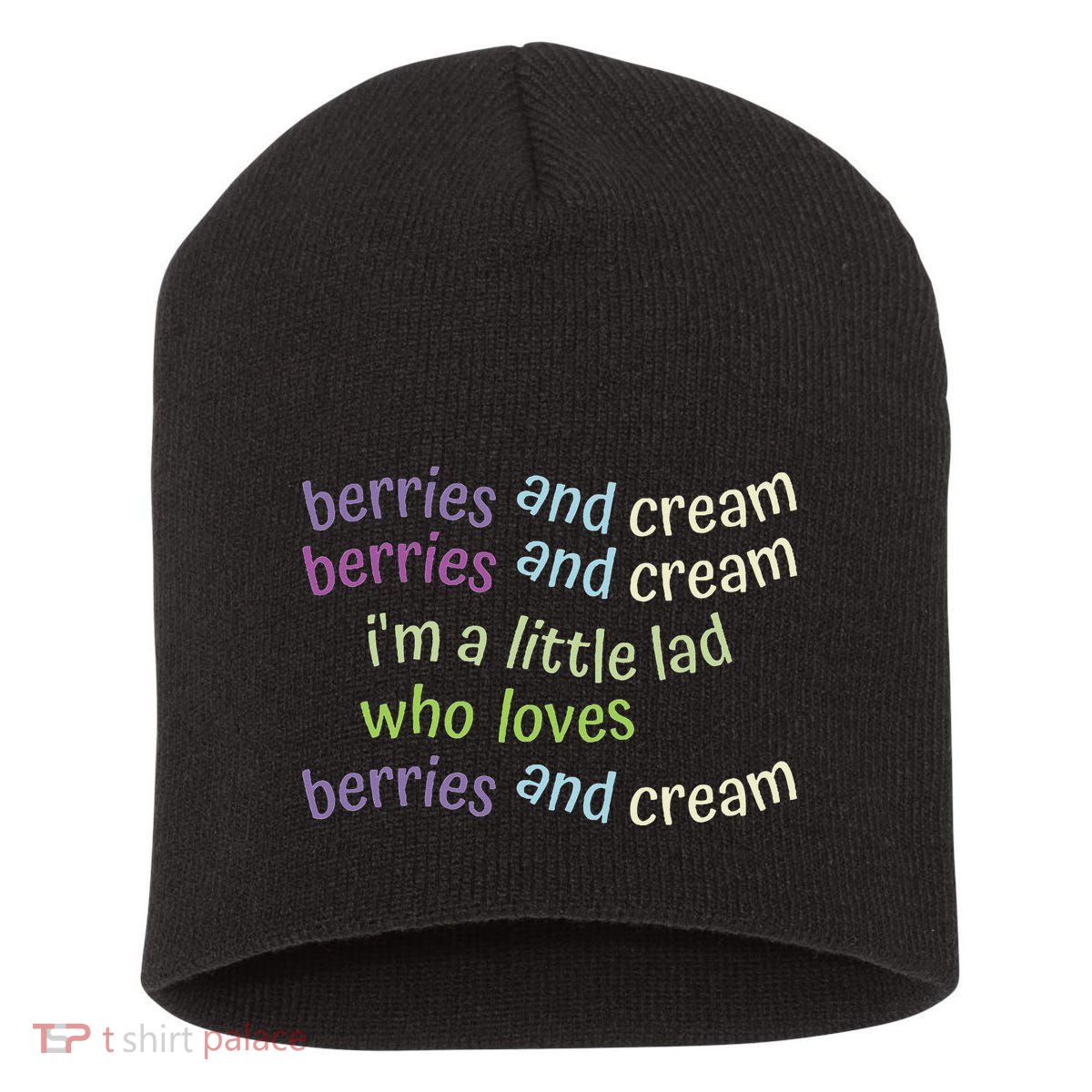 Berries And Cream Short Acrylic Beanie