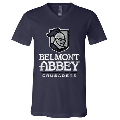 Belmont Abbey College Crusaders Large V-Neck T-Shirt