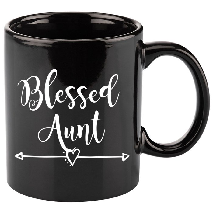 Blessed Aunt Cute Aunt Vibes For Best Auntie Gift 11oz C Handle Ceramic Mug