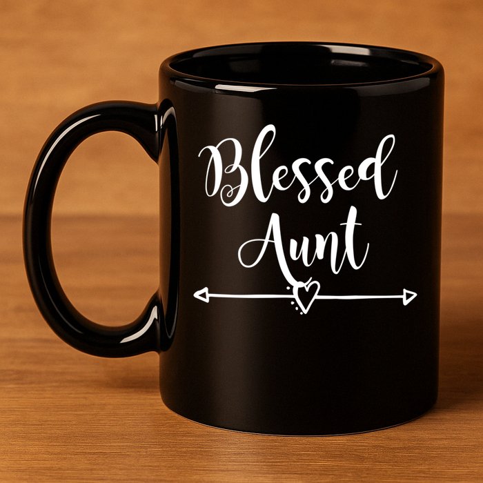 Blessed Aunt Cute Aunt Vibes For Best Auntie Gift 11oz C Handle Ceramic Mug