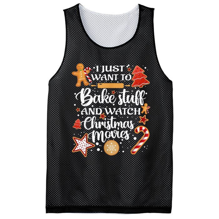 Baking and Christmas Movie Lover Festive Gift Mesh Reversible Basketball Jersey Tank