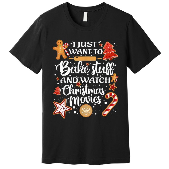 Baking and Christmas Movie Lover Festive Gift Premium T-Shirt