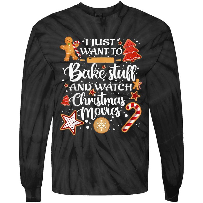 Baking and Christmas Movie Lover Festive Gift Tie-Dye Long Sleeve Shirt