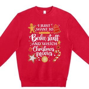 Baking and Christmas Movie Lover Festive Gift Premium Crewneck Sweatshirt