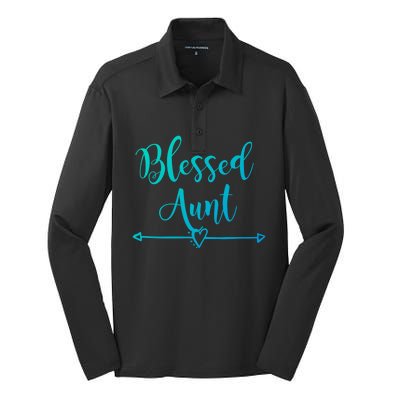 Blessed Aunt Cute Aunt Vibes For Best Auntie Gift Silk Touch Performance Long Sleeve Polo