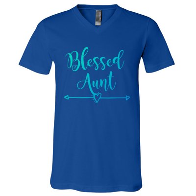 Blessed Aunt Cute Aunt Vibes For Best Auntie Gift V-Neck T-Shirt