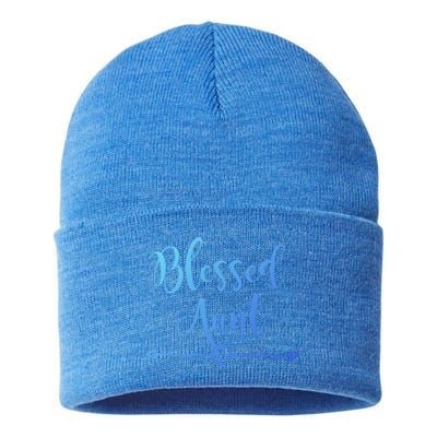 Blessed Aunt Cute Aunt Vibes For Best Auntie Gift Sustainable Knit Beanie