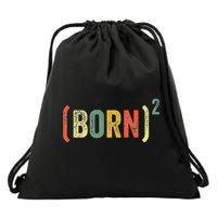 Born Again Christian Easter God Baptism Born Squared (Born)2 Drawstring Bag