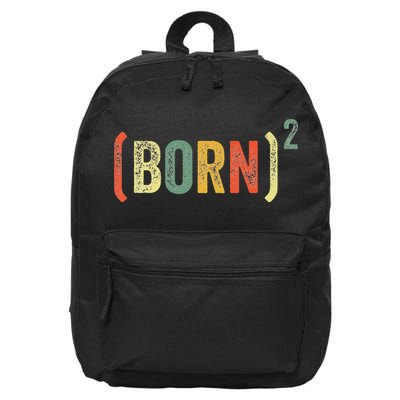Born Again Christian Easter God Baptism Born Squared (Born)2 16 in Basic Backpack