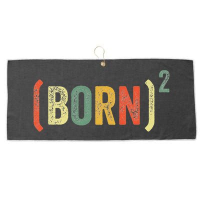Born Again Christian Easter God Baptism Born Squared (Born)2 Large Microfiber Waffle Golf Towel