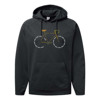 Bicycle Anatomy Cute Cycling Is Life Performance Fleece Hoodie