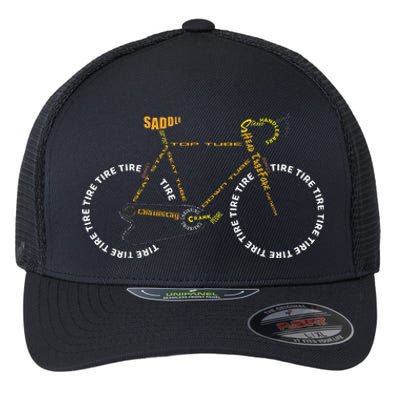 Bicycle Anatomy Cute Cycling Is Life Flexfit Unipanel Trucker Cap