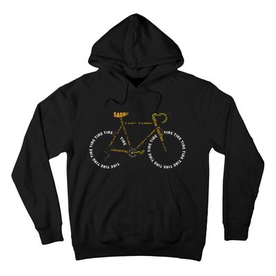 Bicycle Anatomy Cute Cycling Is Life Hoodie