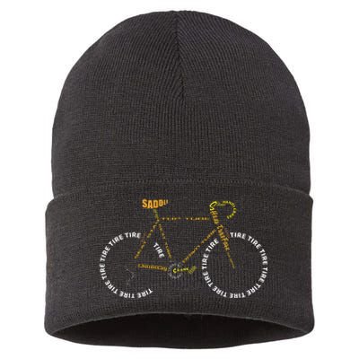 Bicycle Anatomy Cute Cycling Is Life Sustainable Knit Beanie