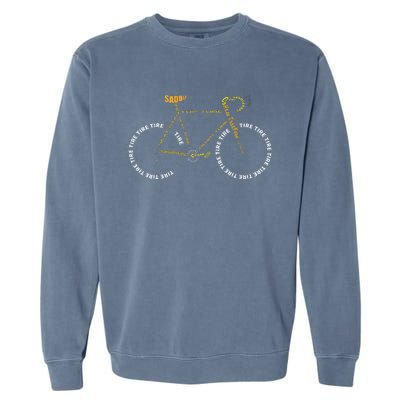 Bicycle Anatomy Cute Cycling Is Life Garment-Dyed Sweatshirt