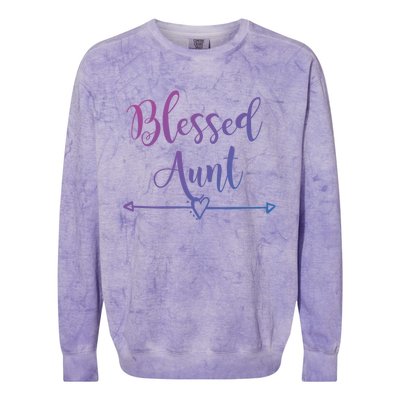 Blessed Aunt Cute Aunt Vibes For Best Auntie Gift Colorblast Crewneck Sweatshirt