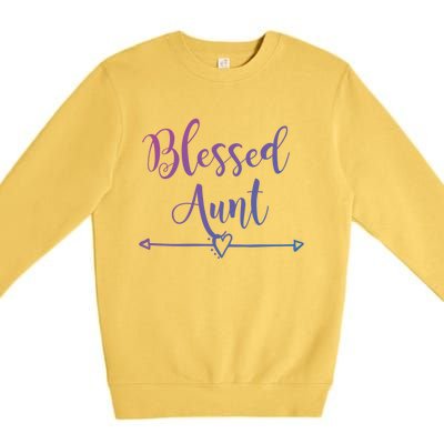 Blessed Aunt Cute Aunt Vibes For Best Auntie Gift Premium Crewneck Sweatshirt