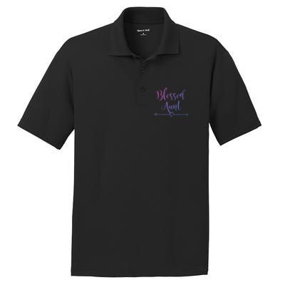 Blessed Aunt Cute Aunt Vibes For Best Auntie Gift PosiCharge RacerMesh Polo