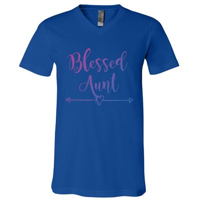 Blessed Aunt Cute Aunt Vibes For Best Auntie Gift V-Neck T-Shirt