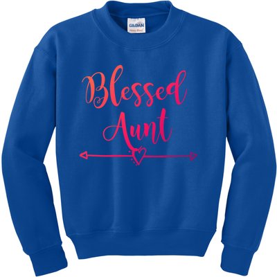 Blessed Aunt Cute Aunt Vibes For Best Auntie Gift Kids Sweatshirt