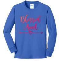 Blessed Aunt Cute Aunt Vibes For Best Auntie Gift Kids Long Sleeve Shirt