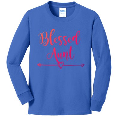 Blessed Aunt Cute Aunt Vibes For Best Auntie Gift Kids Long Sleeve Shirt