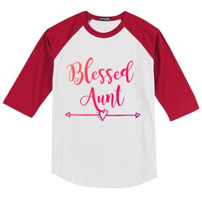 Blessed Aunt Cute Aunt Vibes For Best Auntie Gift Kids Colorblock Raglan Jersey