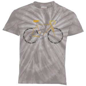 Bicycle Anatomy | Cute Cycling Is Life Gift Kids Tie-Dye T-Shirt