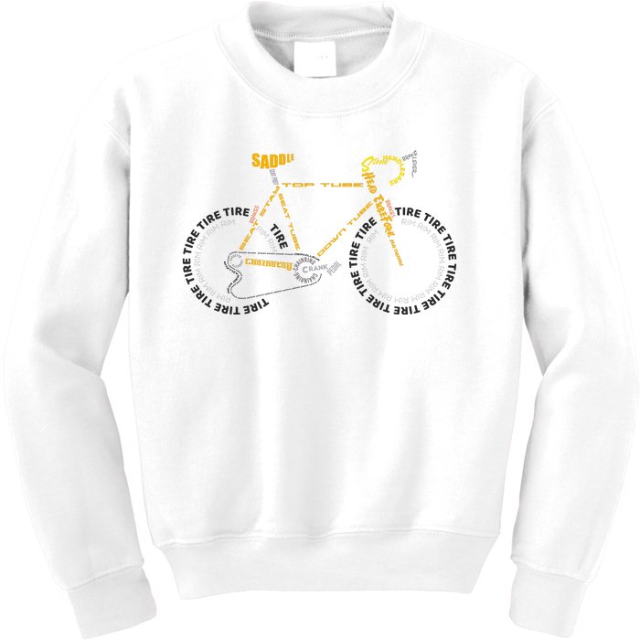 Bicycle Anatomy | Cute Cycling Is Life Gift Kids Sweatshirt