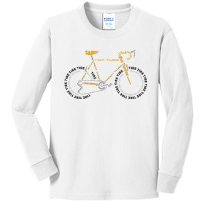 Bicycle Anatomy | Cute Cycling Is Life Gift Kids Long Sleeve Shirt