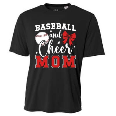 Baseball And Cheer Mom Cheerleader & Baseball Player Mom Cooling Performance Crew T-Shirt