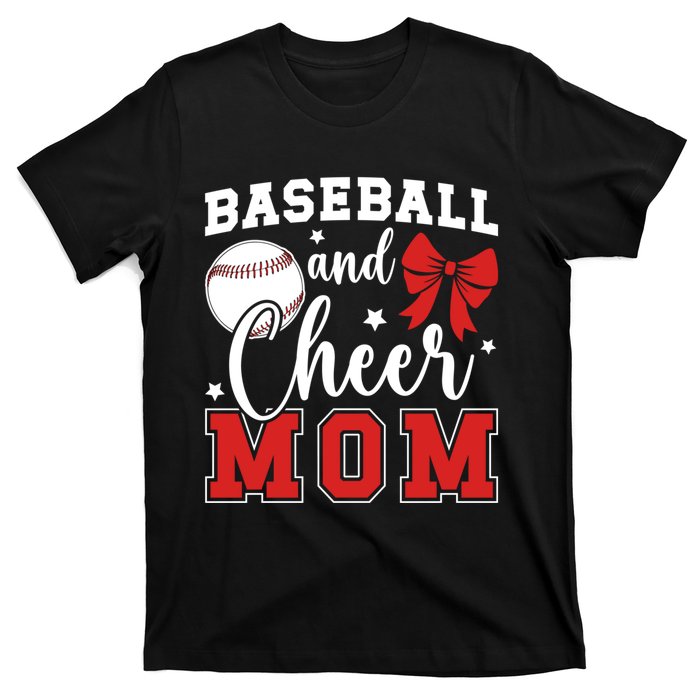 Baseball And Cheer Mom Cheerleader & Baseball Player Mom T-Shirt