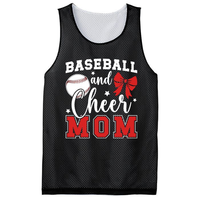 Baseball And Cheer Mom Cheerleader & Baseball Player Mom Mesh Reversible Basketball Jersey Tank